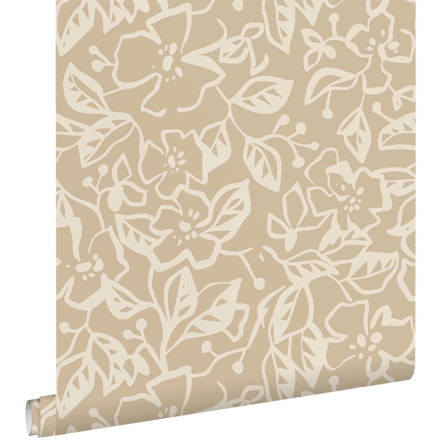 ESTAhome Tapete Blätter und Blumen Beige 50 x 900 cm günstig online kaufen