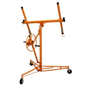 Monstershop Plattenheber, Paneelheber bis 3.5m, orangefarbenes Stahlgestell mit Rollen.