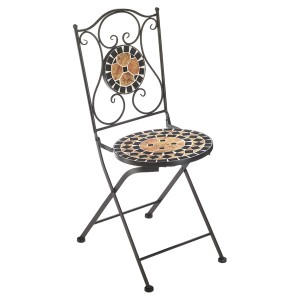 Kobolo Gartenstuhl Klappstuhl Metallstuhl Stuhl Mosaik Metall H90 cm