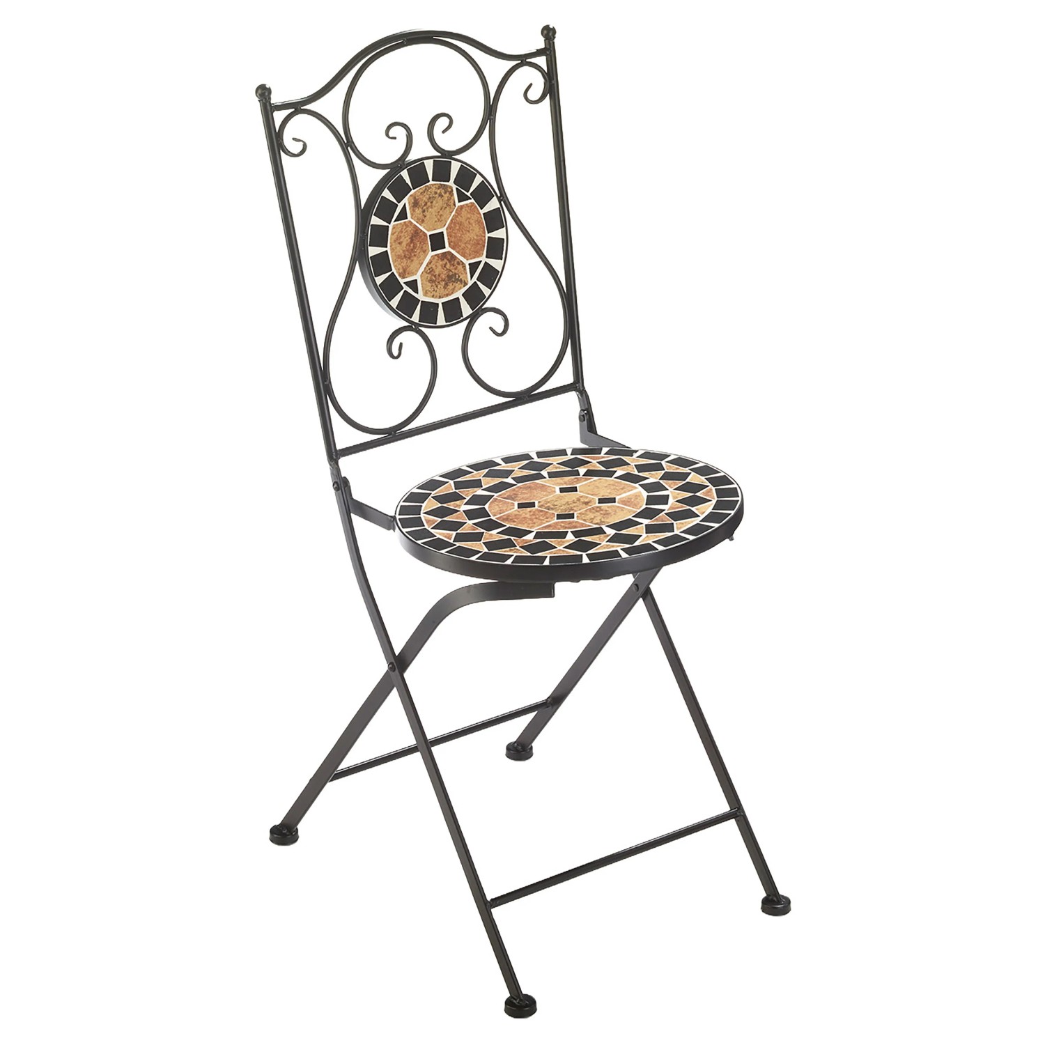 Kobolo Gartenstuhl Klappstuhl Metallstuhl Stuhl Mosaik Metall H90 cm