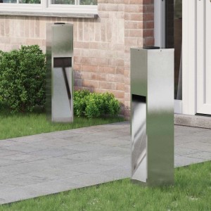 vidaXL Solar LED Wegeleuchte 2 Stk Silber Edelstahl 879720