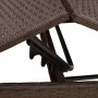 Detailaufnahme: Verstellbare Rückenlehne der braunen vidaXL Sonnenliege aus Poly Rattan.