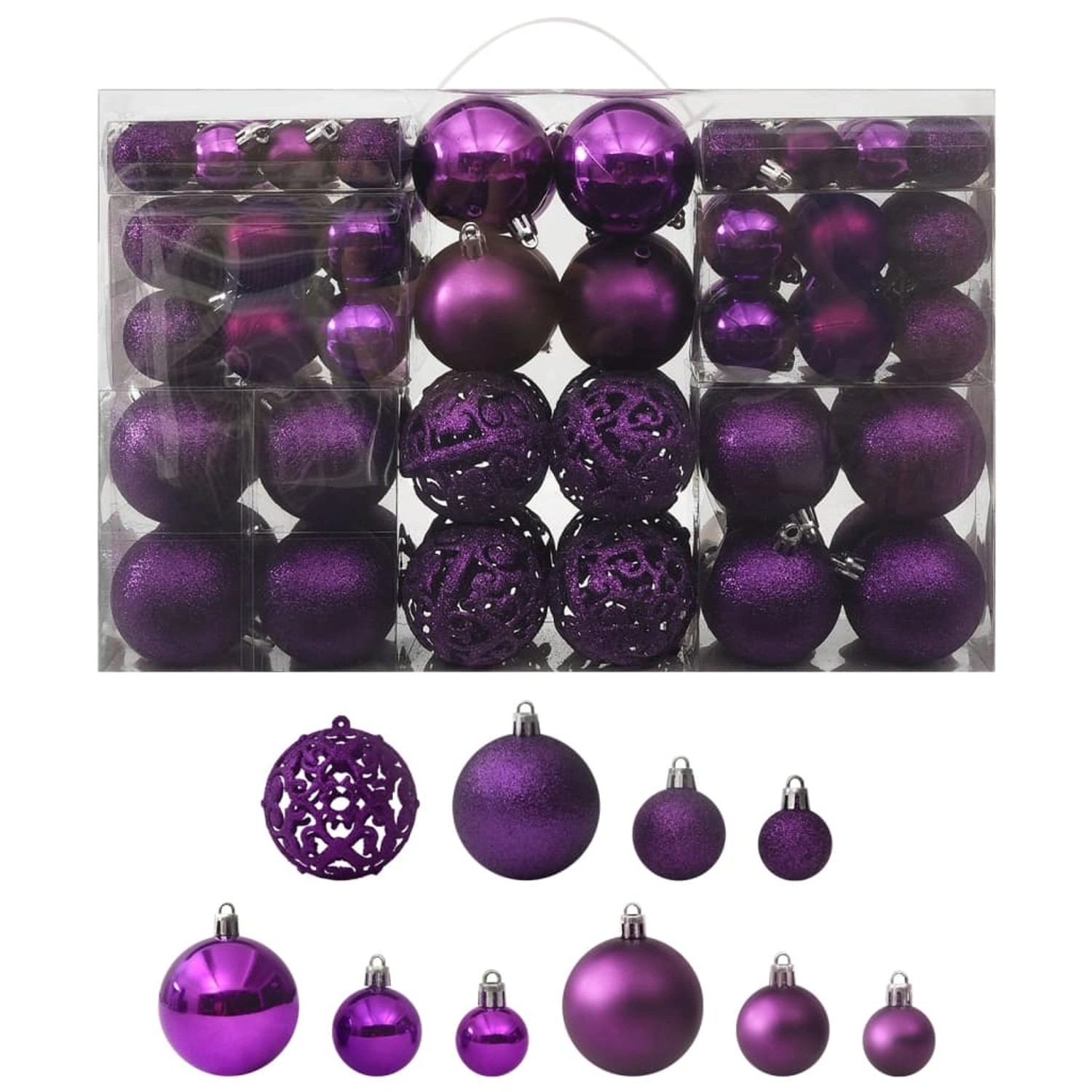 furnicato 100-tlg. Weihnachtskugel-Set Lila