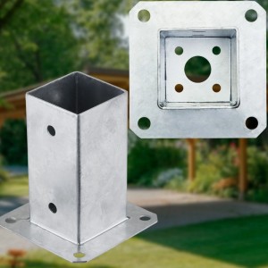 SOTECH Pfostenträger Bodenanker Zum Aufschrauben Vierkant 70 x 70 mm Feuerverzinkt