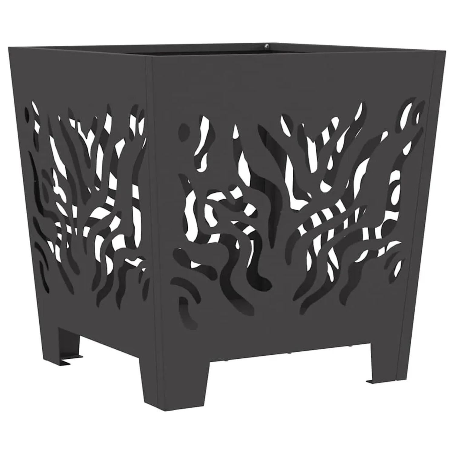 vidaXL Feuerstelle Schwarz 40 x 40 x 40 cm Stahl 858912