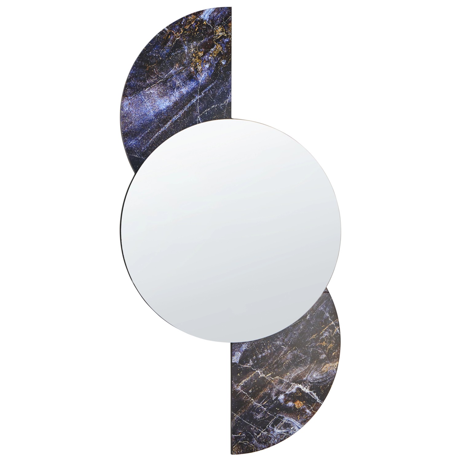 Beliani Wandspiegel SEUZEY Silber Violett Schwarz 2x50x100