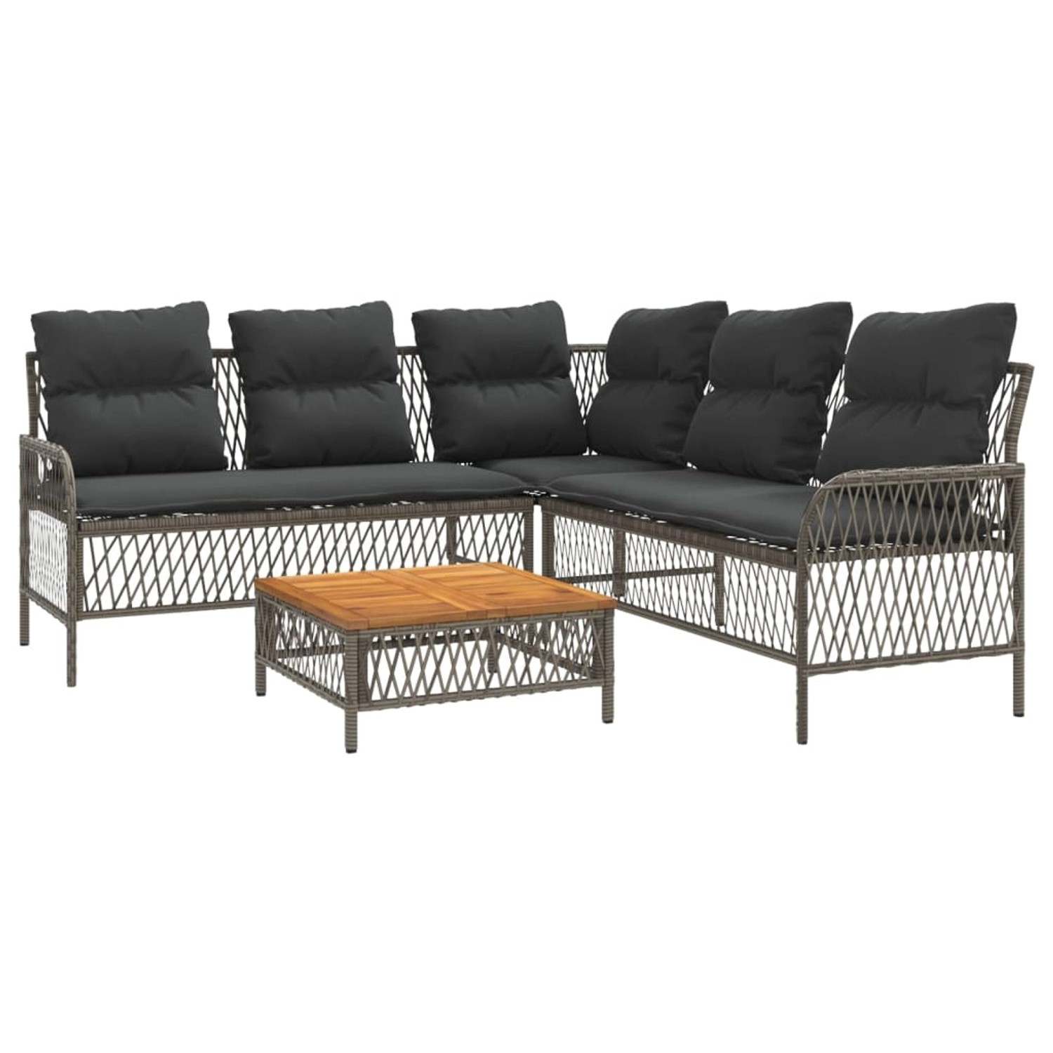 vidaXL 2-Tlg Garten-Sofagarnitur mit Auflagen Poly Rattan Grau 368734 günstig online kaufen
