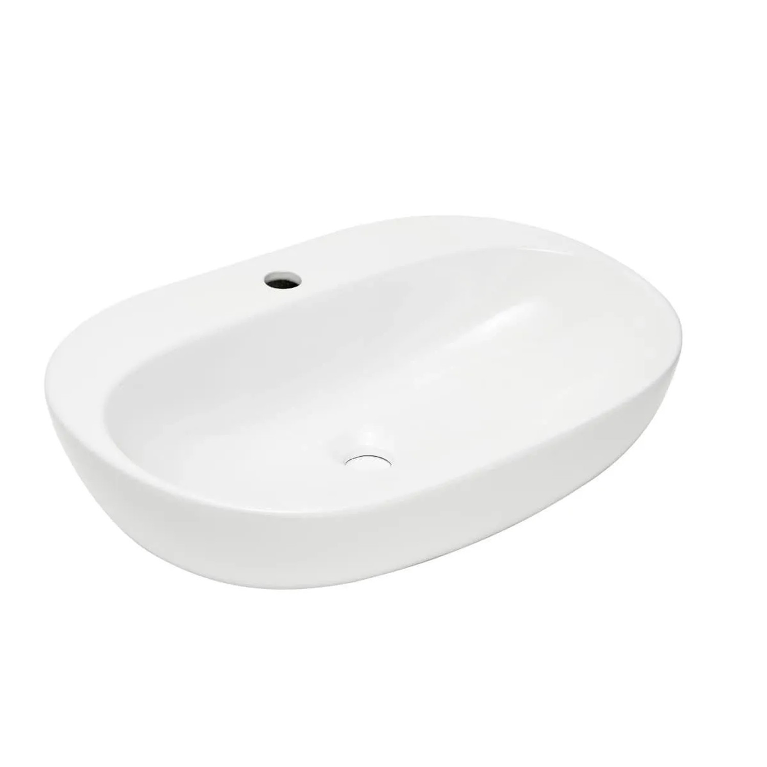 Swiss Aqua Technologies Aufsatzwaschbecken Waschbecken 60x40,5CM mit Ablagefläche Weiß