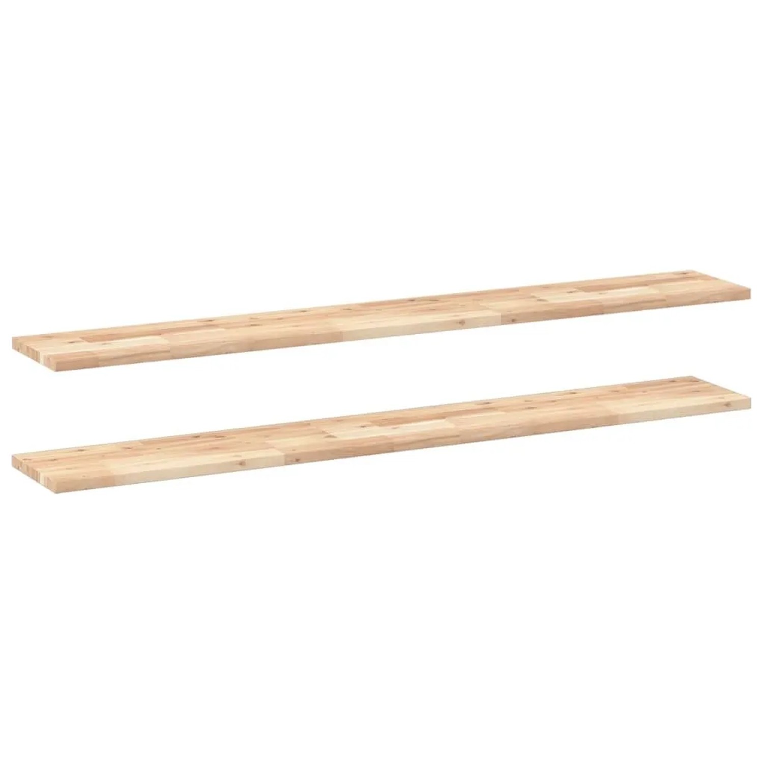 vidaXL Schweberegale 2 Stk 160x20x2 cm Massivholz Akazie Unbehandelt 3279360