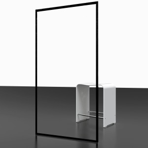 Schulte Walk In Dusche Alexa Style 2.0 mit schwarzem Rahmen, 200x120 cm.