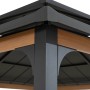 Detailansicht des Sunjoy Gazebo Pasu Stahl Pavillons 300x300 cm in Anthrazit.