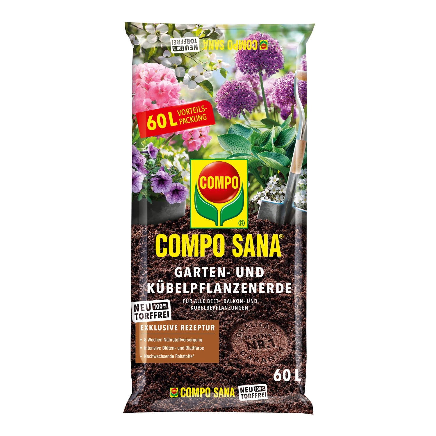 Compo Sana Garten- und Balkonkastenerde torffrei 60,