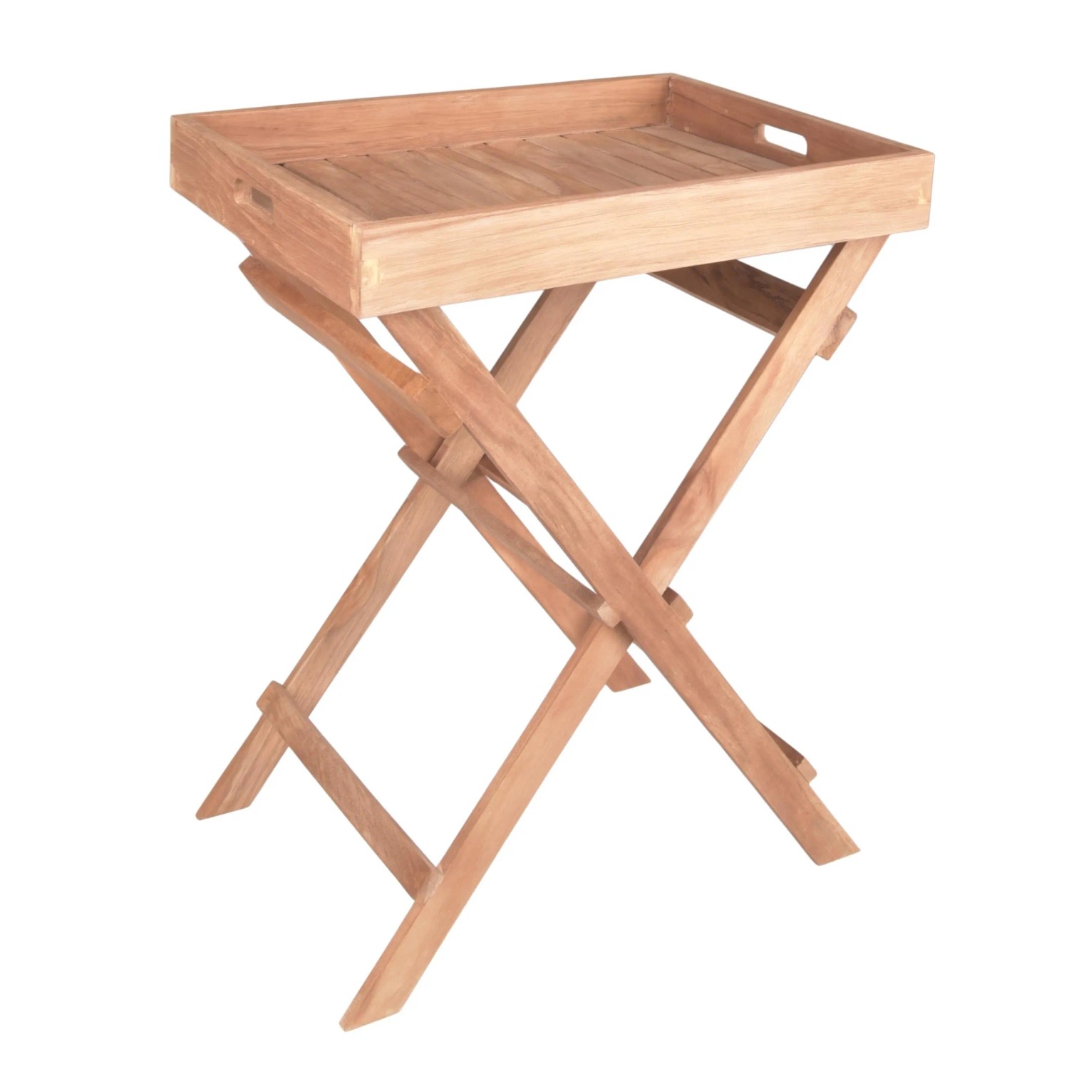 DELUKE Balkontisch NIKITA Klappbar Teak TeakBraun 29x39x50cm Tabletttisch Gartentisch Balkon-Tisch Kleiner Tisch Terrass...