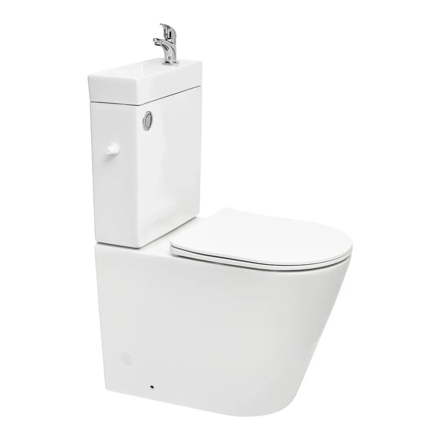 Swiss Aqua Technologies SAT WC-Kombination Brevis mit Integriertem Waschbecken und Softclose Weiß
