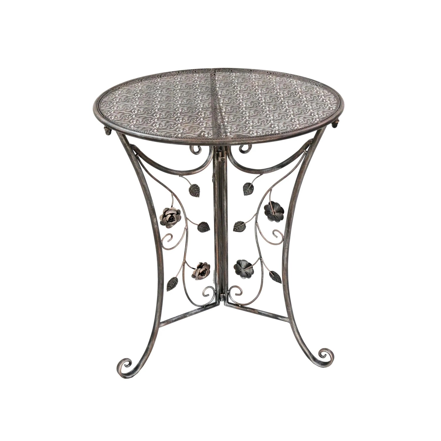 DELUKE Gartentisch TERJE Stahl Bronze 60x60x71cm Terrassentisch Wetterfest Outdoor Tisch