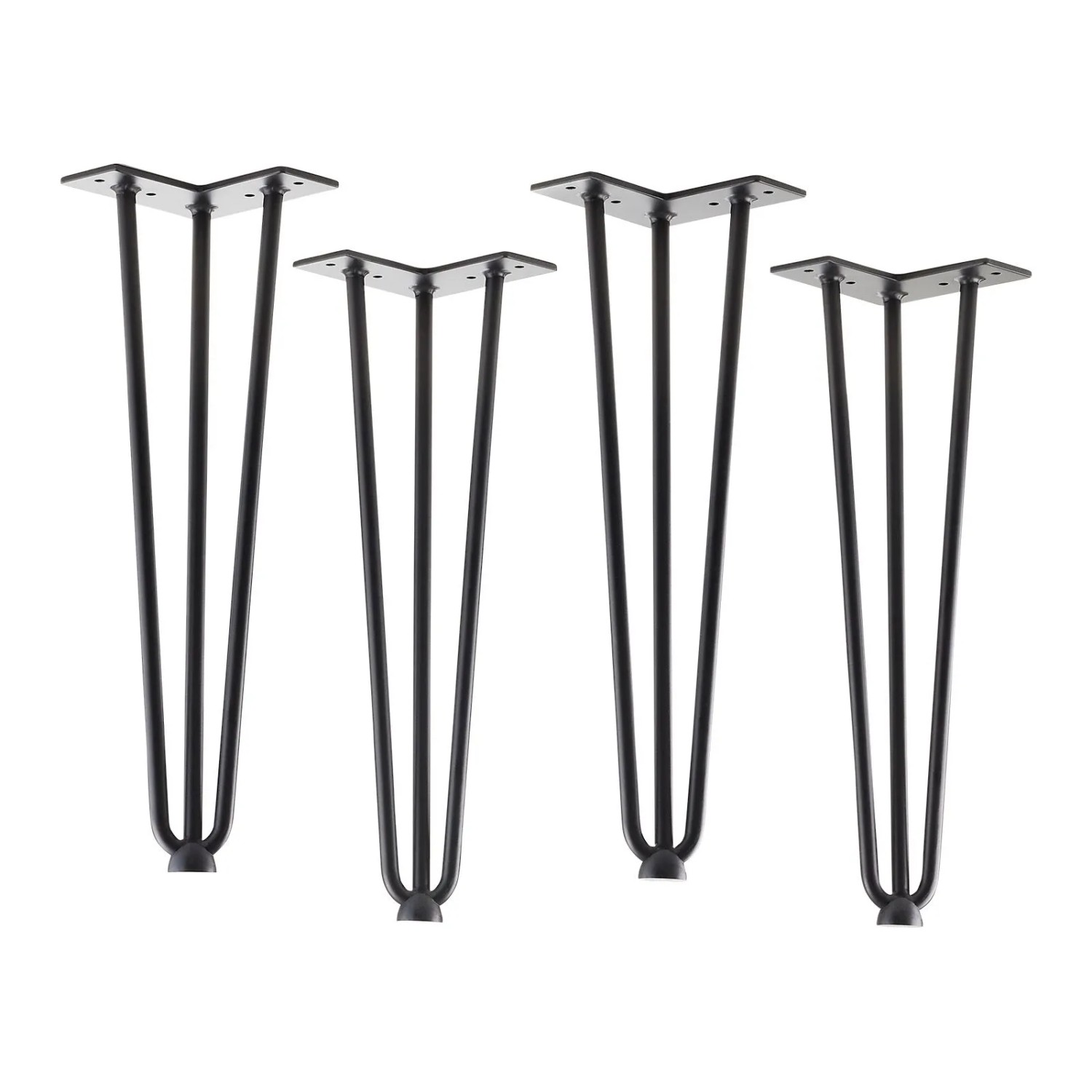 SOTECH 4 Stück Haarnadelbeine Baustahloptik Höhe 406 mm Schwarz