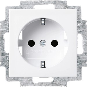 Busch-Jaeger Steckdoseneinsatz Balance SI Alpinweiß, 2-polig mit Steckanschluss.