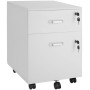 Weißer Tectake Rollcontainer Vagur mit 2 abschließbaren Schubladen für A4-Dokumente.