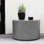 Grauer ebuy24 Lissabon Gartentisch Beistelltisch (Ø60) mit Deko-Elementen.