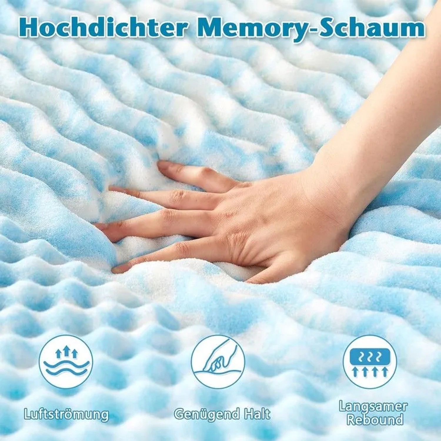 Wenta Gel-Memory-Schaum Topper mit 5-Zonen-Druckentlastung 140x200x5cm_3