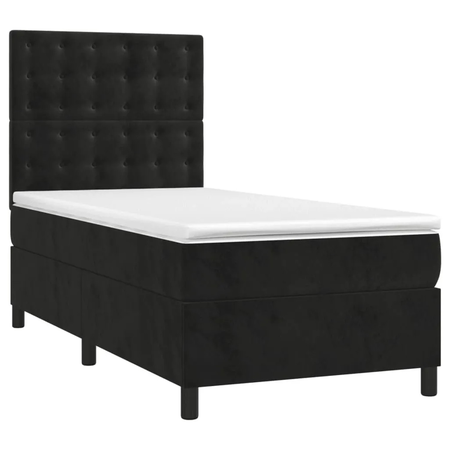 vidaXL Boxspringbett mit Matratze Schwarz 90x200 cm Samt 3143243 günstig online kaufen