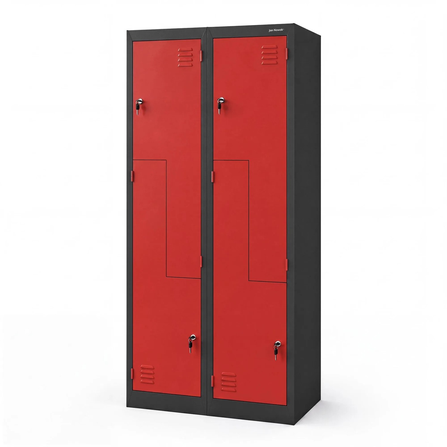 JAN NOWAK Kleiderschrank in L-Form JULIA 185x80x40 cm Anthrazit-Rot