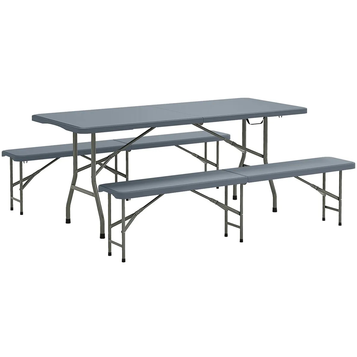 Costway Bierbank Klappbar Kunststoff 180 x 30 x 43 cm mit Tragegriff