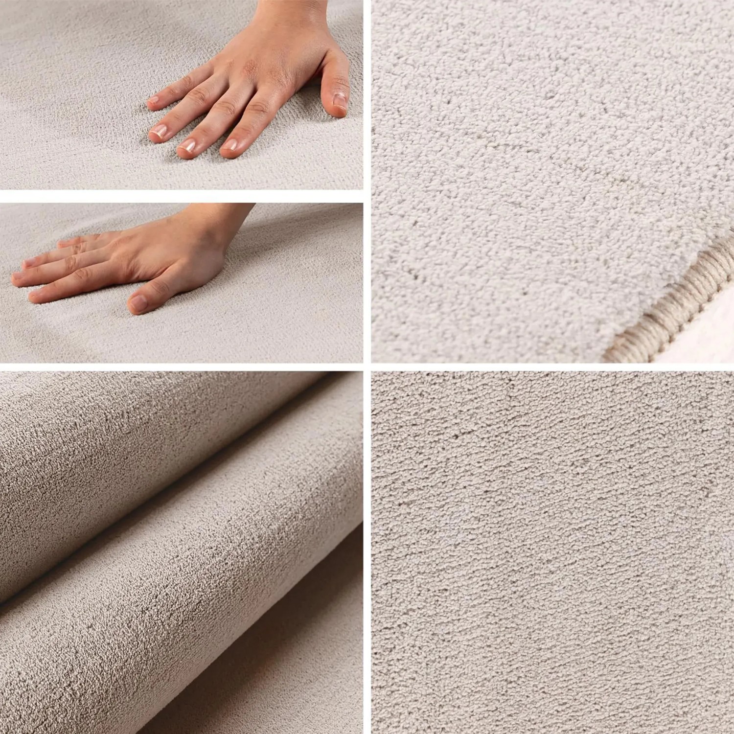 Detailansicht: Ayyildiz Kurzflorteppich Sky 5400 in Creme, weicher Flor, runde Form, Ø 120 cm.