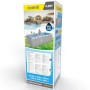 Verpackung des grauen Avenli Frame Stahlrahmenpools, rechteckig, 400x200x100 cm, mit Zubehörinfos.