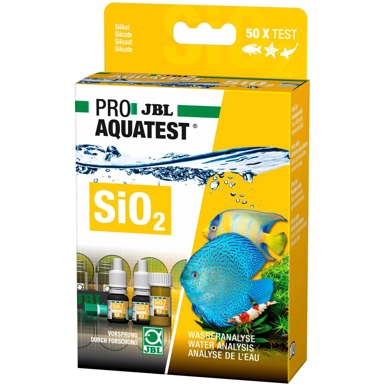 JBL ProAquaTest SiO2 Silikat Wassertest für Aquarien, Set für 50 Tests.
