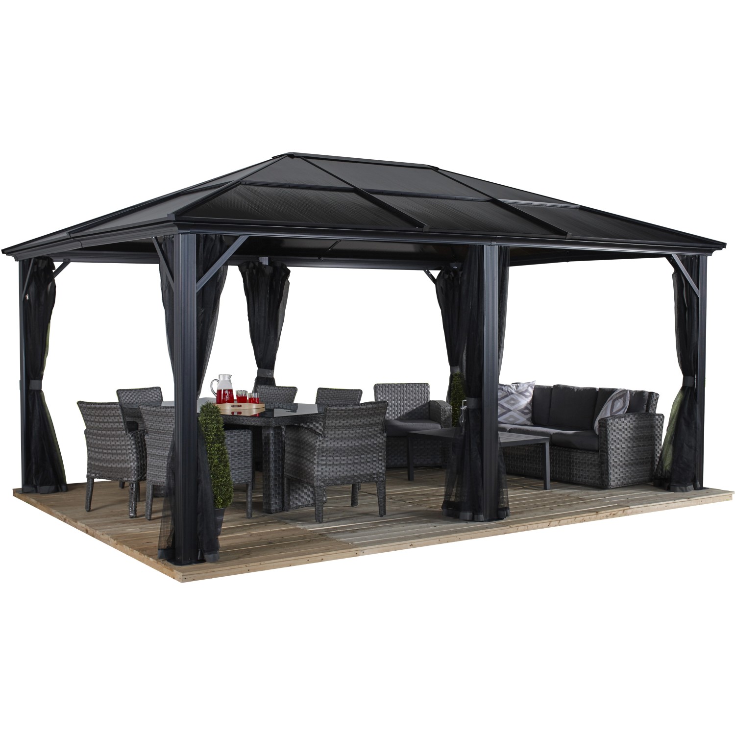 Sojag Pavillon Meridien 12 x 16 Anthrazit 365 cm x 485 cm x 270 cm