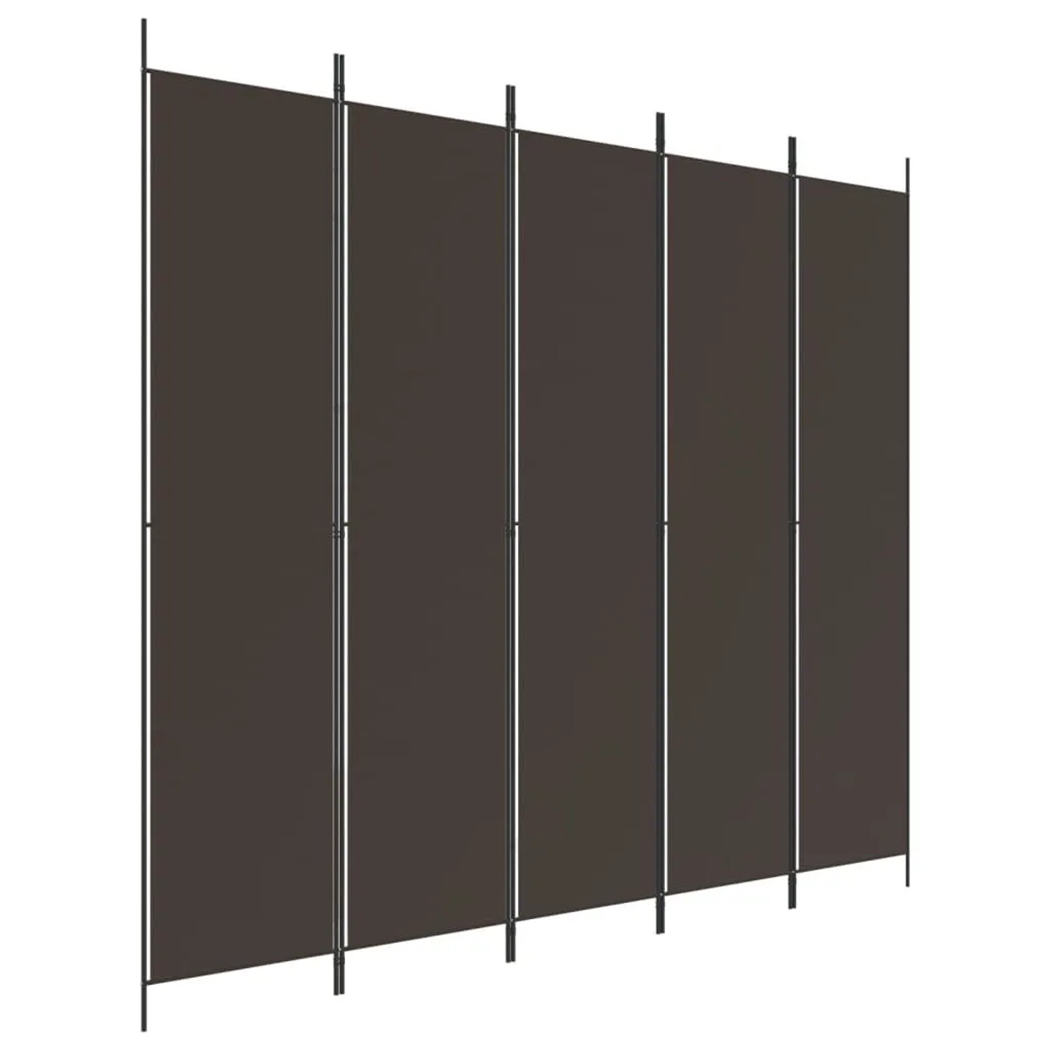 vidaXL 5 Tlg Paravent Braun 250x220 cm Stoff 350203