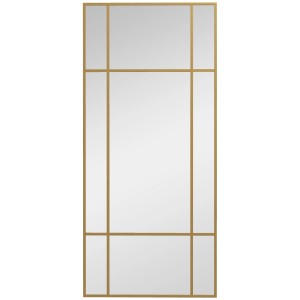 HOMCOM Wandspiegel mit goldenem Metallrahmen und Gitterdesign.