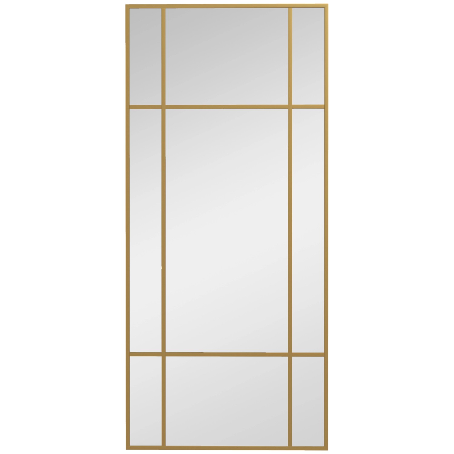 HOMCOM Wandspiegel mit Metallrahmen Glas Metall Gold 110L x 2B x 50H cm