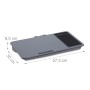 Graues Relaxdays Laptopkissen mit Mauspad, Handyhalterung und Antirutsch-Streifen. Bequemes Schoßtablett für Notebooks.