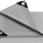WOLTU Abdeckplane Wasserdicht Plane mit Ösen 140 g/m² PE Grau 5x5 m