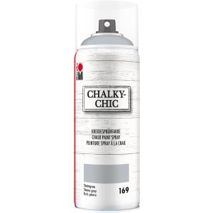 Marabu Chalky-Chic Kreidesprühfarbe, 400ml, Steingrau: Spraydose für Vintage-Look Möbel und Deko.