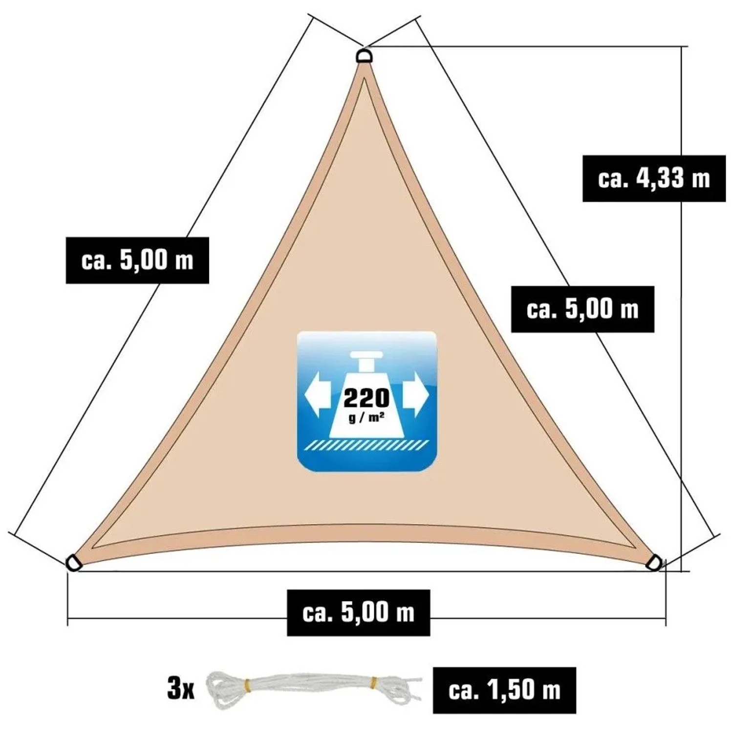 markise streichen Freizeitschmiede® Sunblocker 240 / 430 x Soliday CS Segel in Anzahl Personen:4 Personen (160 cm) BDAY25