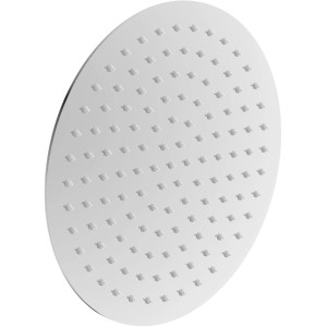 Verchromte, runde Schütte Kopfbrause Java mit Antikalknoppen.