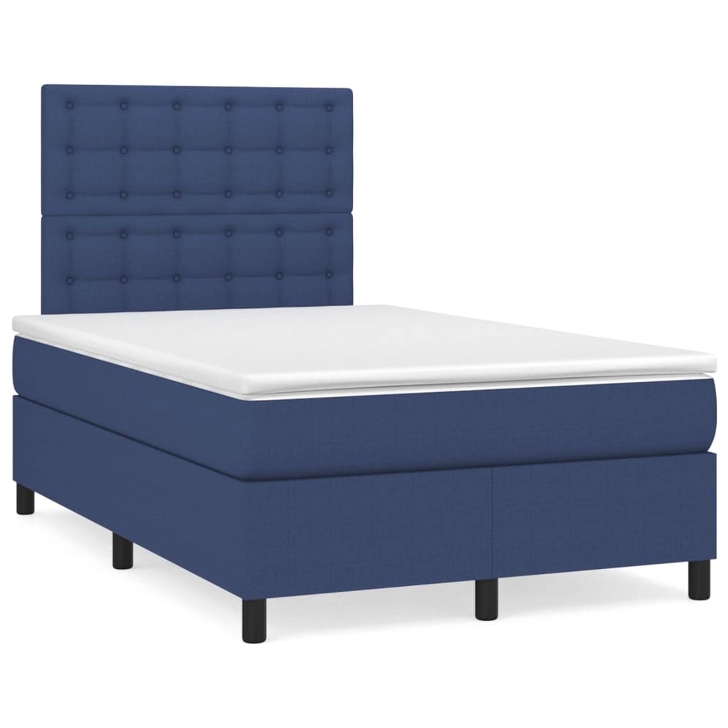 vidaXL Boxspringbett mit Matratze Blau 120x200 cm Stoff 3142087 günstig online kaufen