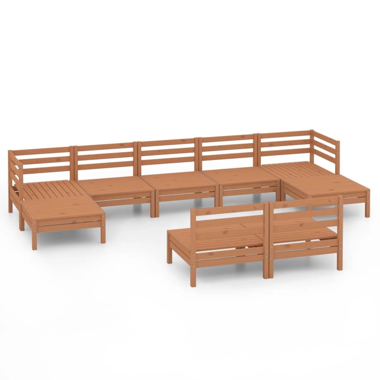 9-tlg. Garten-lounge-set Honigbraun Massivholz Kiefer günstig online kaufen