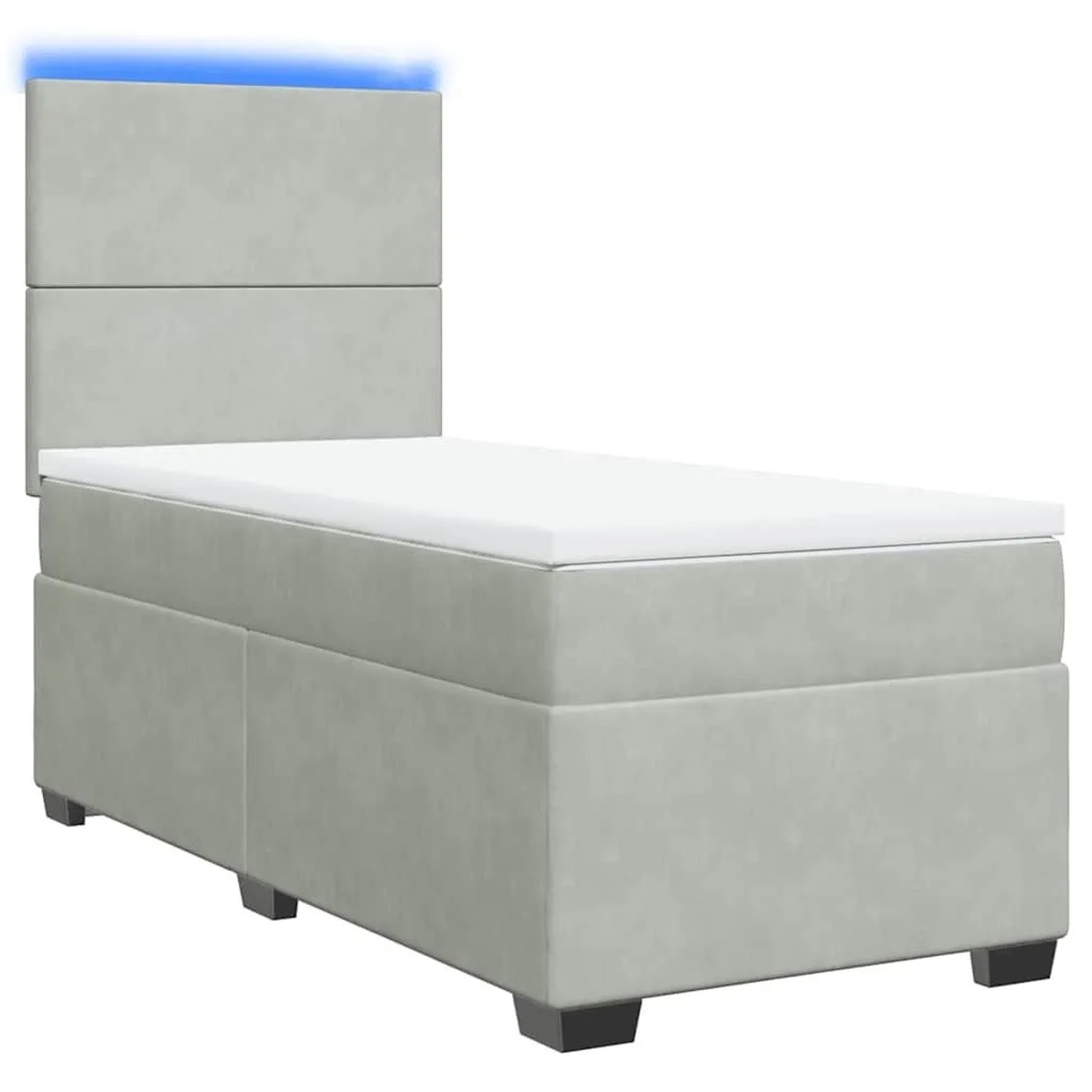 vidaXL Boxspringbett mit Matratze Hellgrau 90x190 cm Samt 3293080 günstig online kaufen