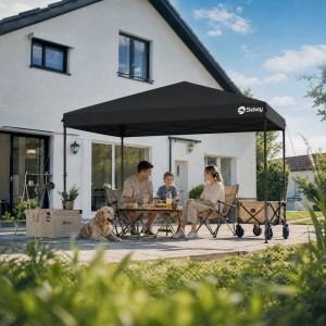 Sekey Faltpavillon 300x300 cm Pop Up Wasserdicht Höhenverstellbar UV Schutz 50