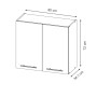 Vicco Hängeschrank Fame-Line, Glashängeschrank in GrauBeige mit anthrazitfarbenem Korpus, 80 cm breit.