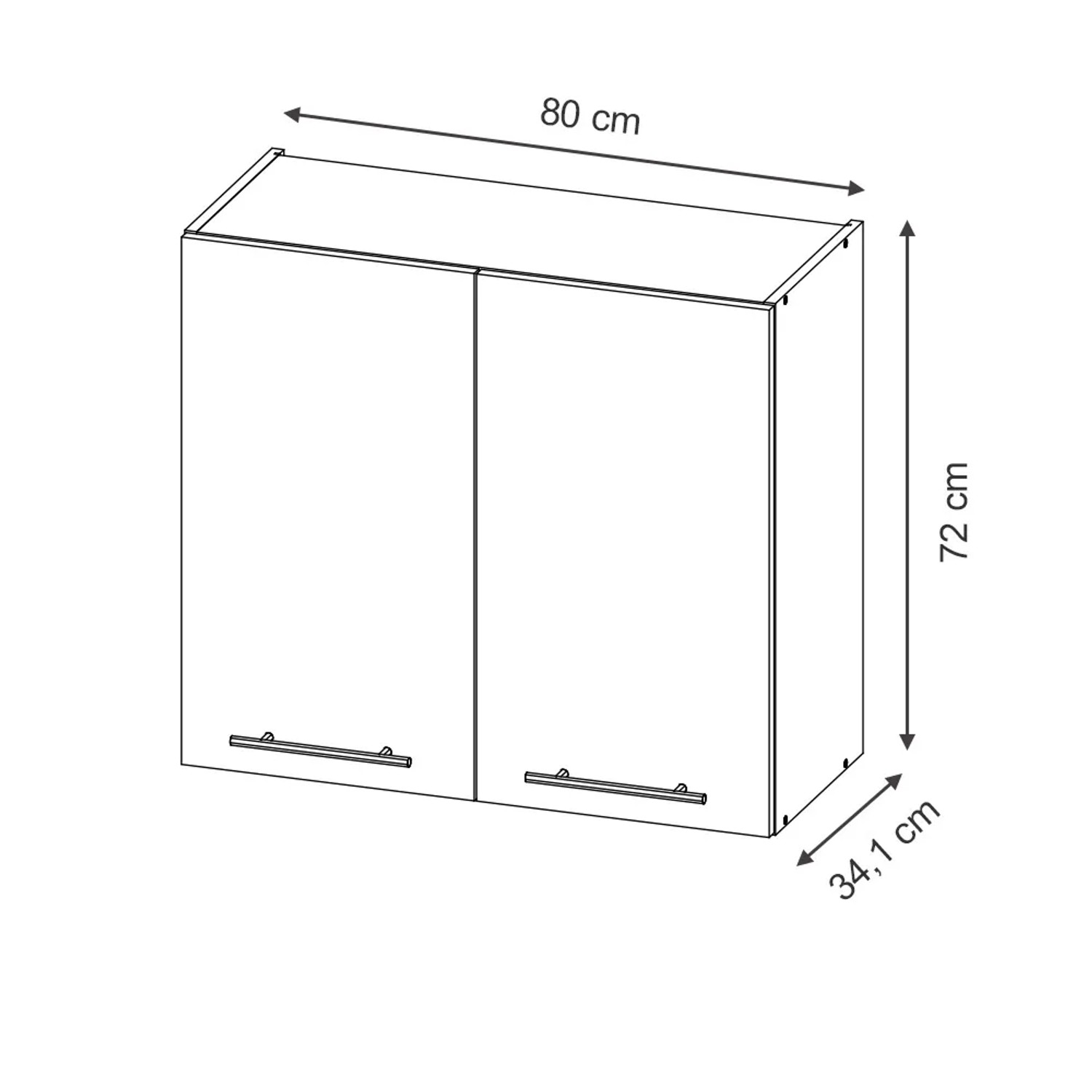 Vicco Hängeschrank Fame-Line, Glashängeschrank in GrauBeige mit anthrazitfarbenem Korpus, 80 cm breit.
