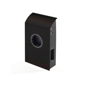 SOTECH Unterbau Anbausteckdose Schwarz mit Schuko 2x Euro und 2x USB