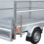 Stema Anhänger Basic 750 mit Gitteraufsatz und Zubehör, ungebremst, ideal für Gartenabfälle.