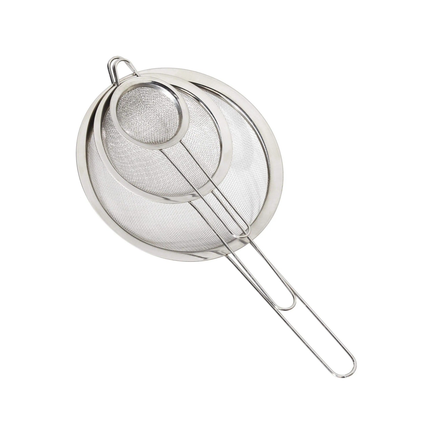 Relaxdays Küchensieb 3er Set Edelstahl Silber Feinmaschig