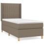 Boxspringbett Taupe 100x200 cm mit Matratze und Kopfteil