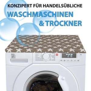 Bestlivings Waschmaschinenbezug Seestern Taupe 60x60 cm auf Waschmaschine.